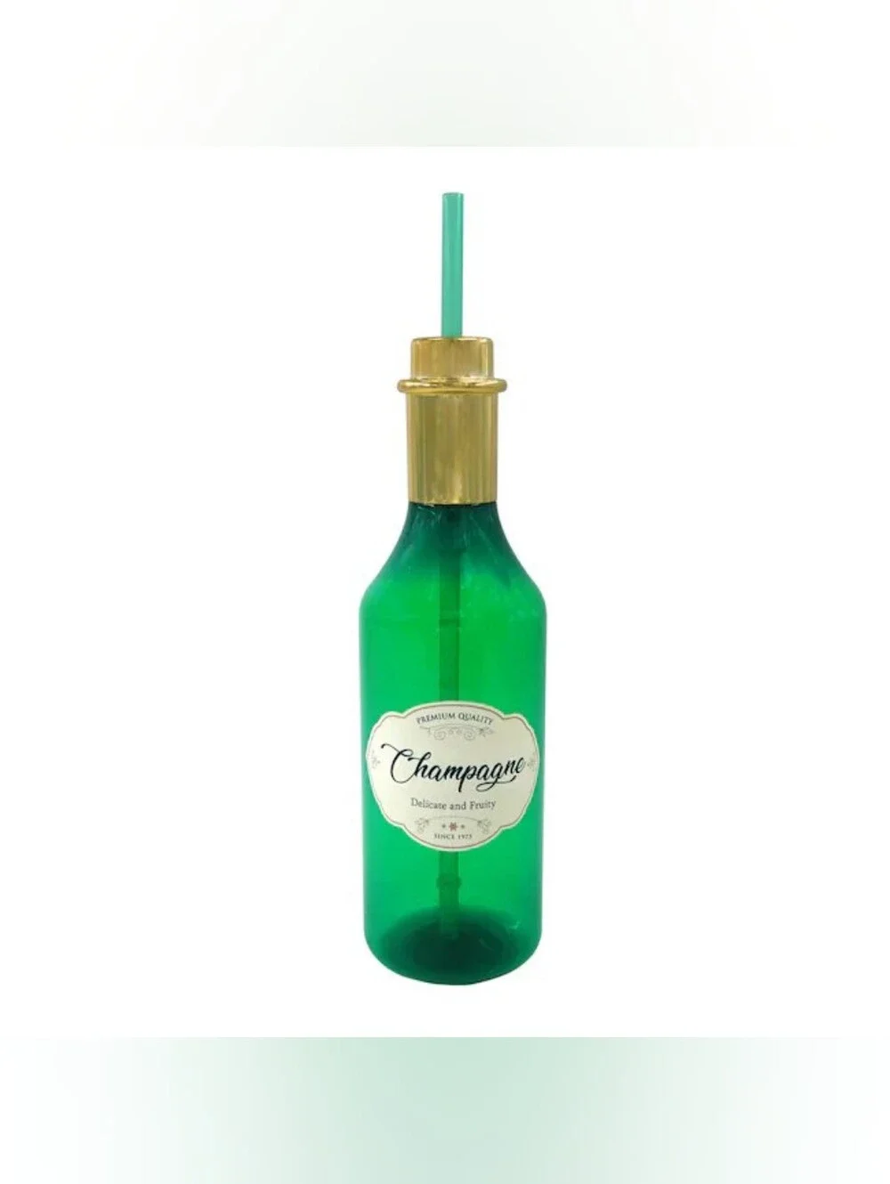 Champagne Resuable Drink Bottle with Straw